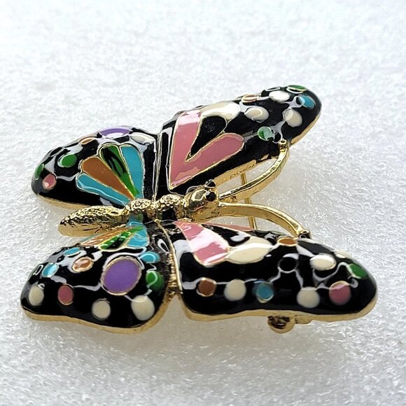 Polka Dot Butterfly Brooch Pin - Picture 6 of 16